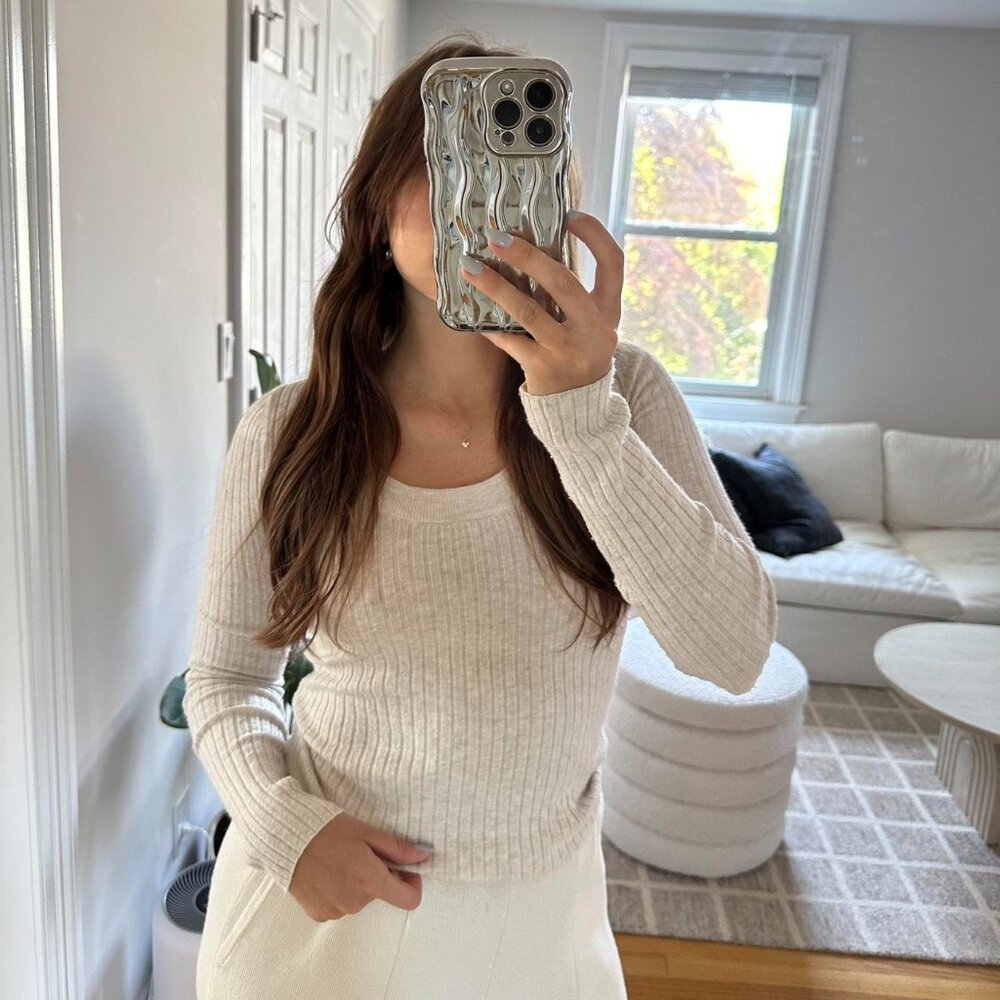 Target Women's Cream and White Jumper